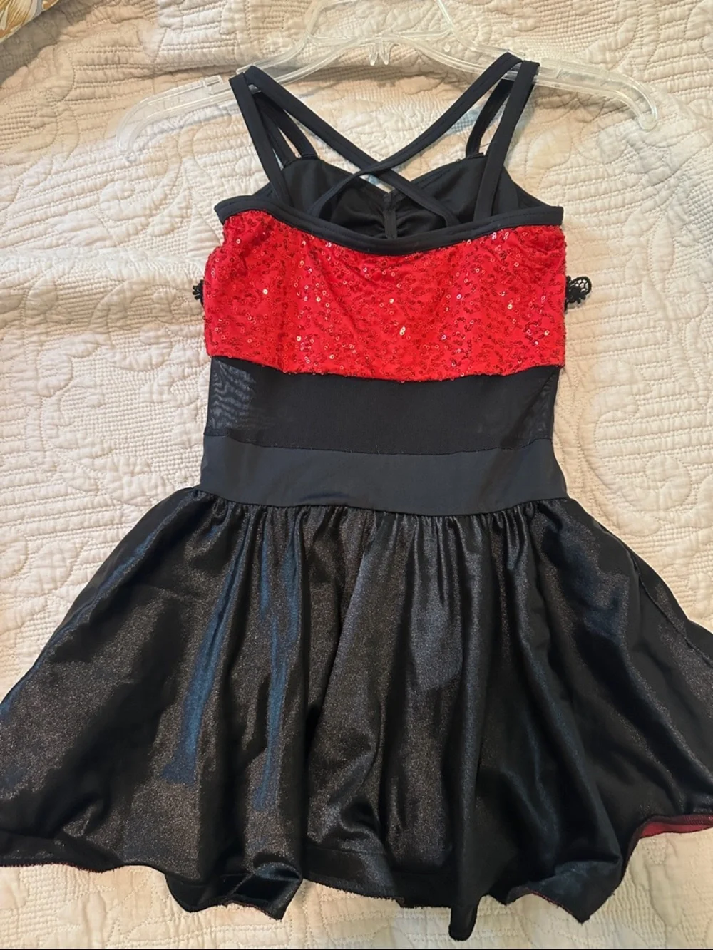 Weissman Black and Red dance costume size MC girls M 10/12